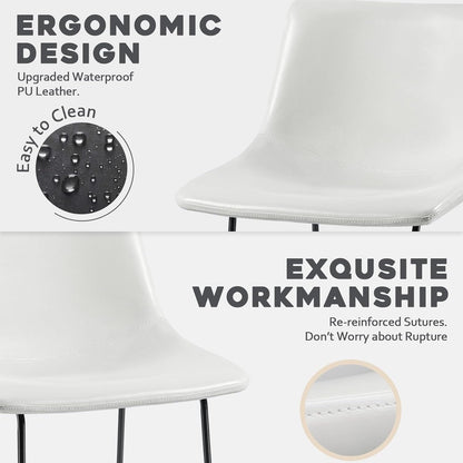 Tabourets de bar Bossin 18/26/30 pouces, tabourets de bar hauteur comptoir avec dossier, tabourets modernes en cuir PU, chaise de salle à manger avec repose-pieds