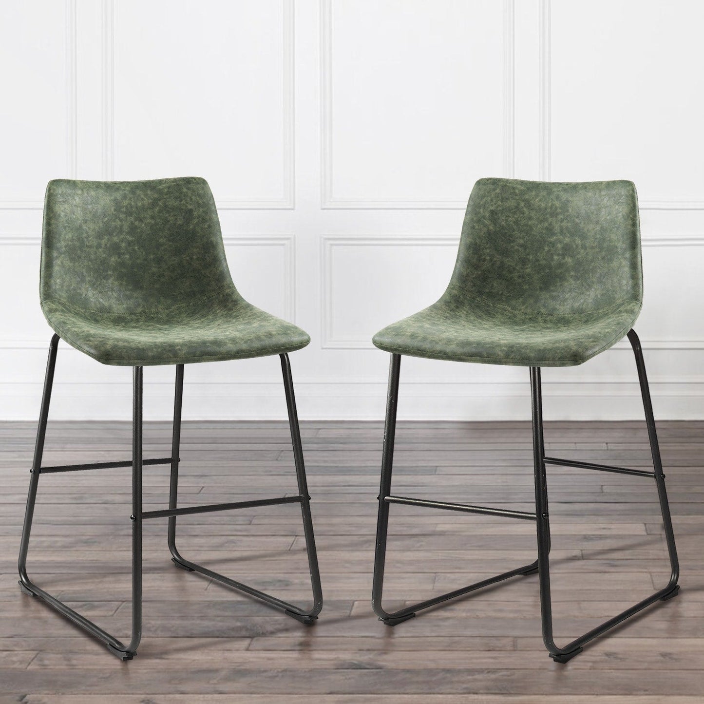 Tabourets de bar Bossin 18/26/30 pouces, tabourets de bar hauteur comptoir avec dossier, tabourets modernes en cuir PU, chaise de salle à manger avec repose-pieds