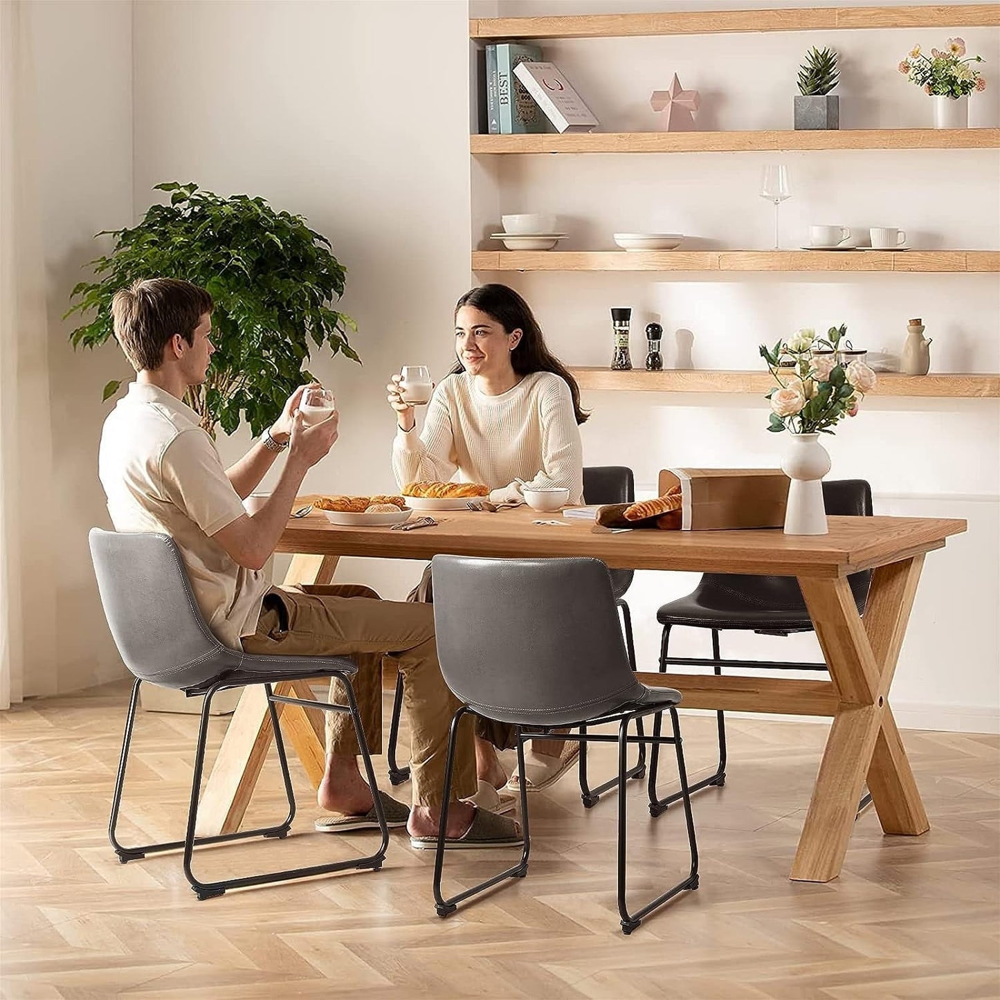 Tabourets de bar Bossin 18/26/30 pouces, tabourets de bar hauteur comptoir avec dossier, tabourets modernes en cuir PU, chaise de salle à manger avec repose-pieds