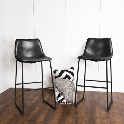 Tabourets de bar Bossin 18/26/30 pouces, tabourets de bar hauteur comptoir avec dossier, tabourets modernes en cuir PU, chaise de salle à manger avec repose-pieds