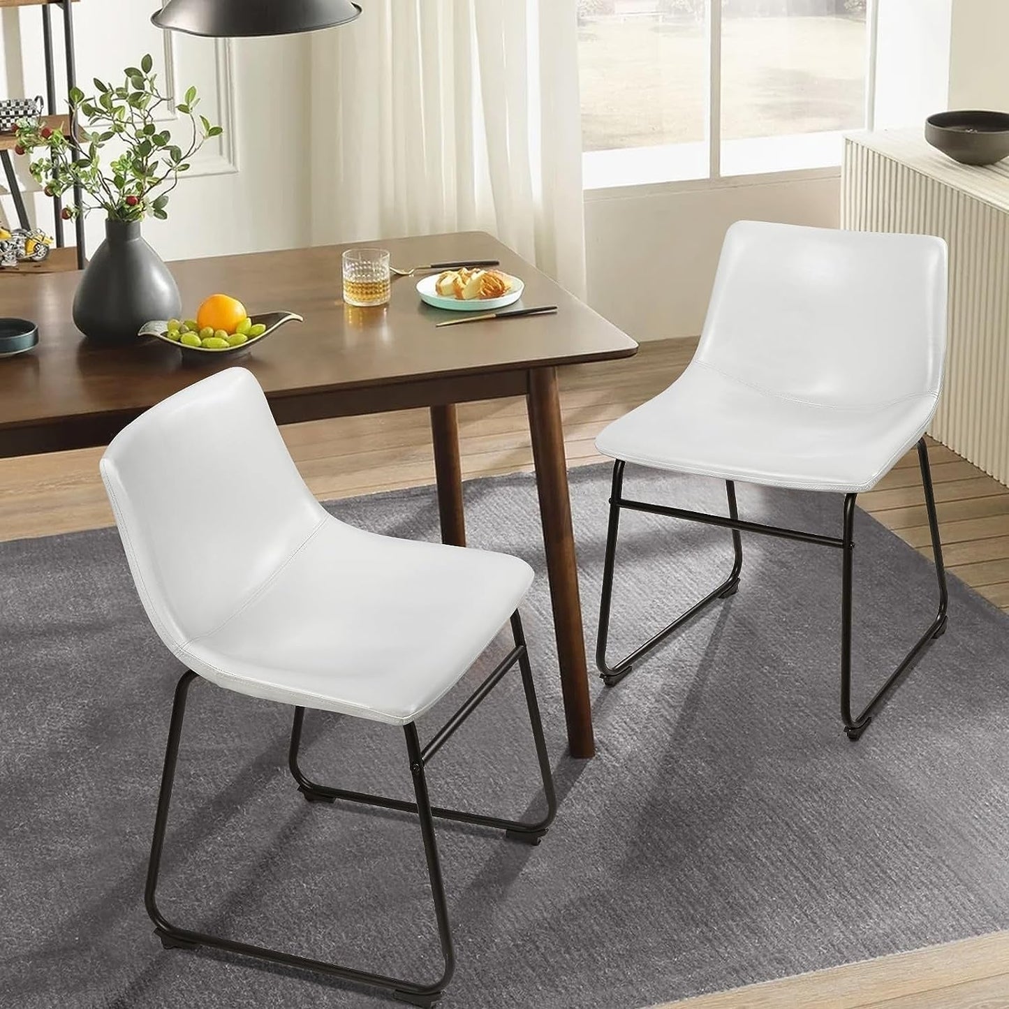 Tabourets de bar Bossin 18/26/30 pouces, tabourets de bar hauteur comptoir avec dossier, tabourets modernes en cuir PU, chaise de salle à manger avec repose-pieds