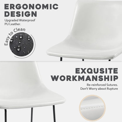 Tabourets de bar Bossin 18/26/30 pouces, tabourets de bar hauteur comptoir avec dossier, tabourets modernes en cuir PU, chaise de salle à manger avec repose-pieds