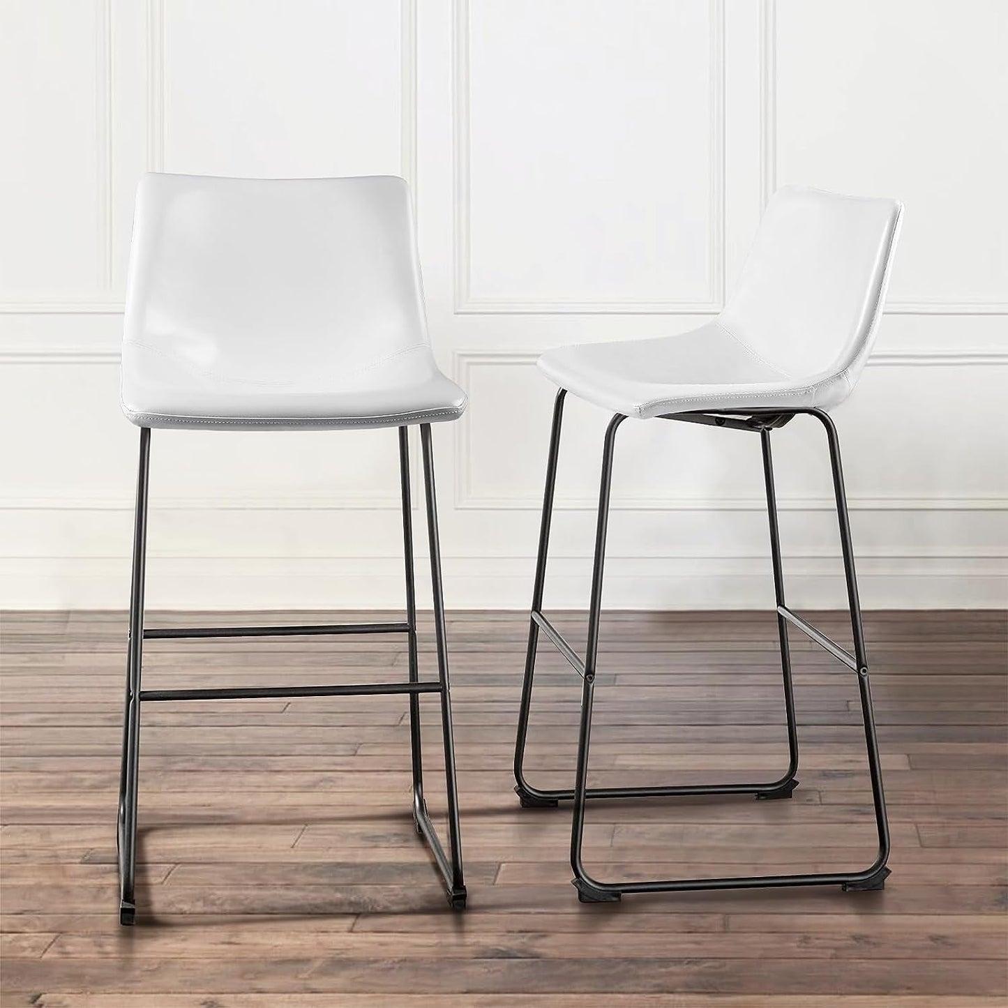 Tabourets de bar Bossin 18/26/30 pouces, tabourets de bar hauteur comptoir avec dossier, tabourets modernes en cuir PU, chaise de salle à manger avec repose-pieds