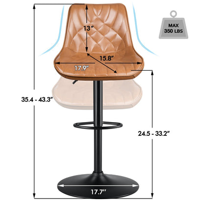 Tabourets de bar pivotants et réglables Bossin avec dossier – Hauteur comptoir