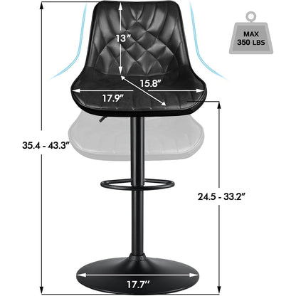 Tabourets de bar pivotants et réglables Bossin avec dossier – Hauteur comptoir