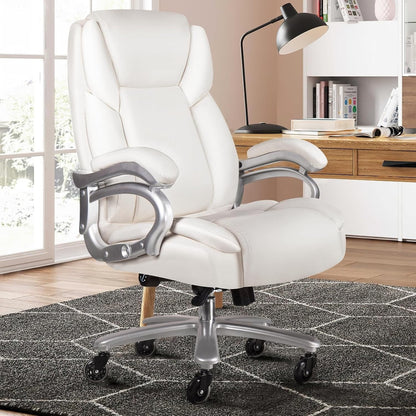 Fauteuil de bureau Bossin pour grandes et moyennes tailles, support lombaire réglable jusqu'à 227 kg, fauteuil ergonomique avec dossier haut en cuir PU pour ordinateur