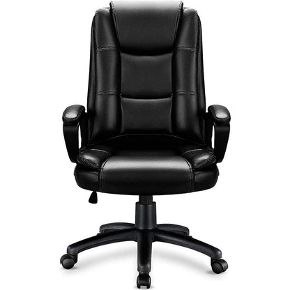 Fauteuil de bureau Bossin pour grandes tailles, dossier haut, fauteuil de direction ergonomique réglable en cuir, capacité 181 kg (400 lbs)