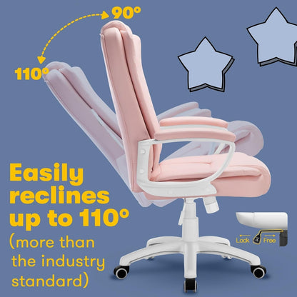 Fauteuil de bureau Bossin pour grandes tailles, dossier haut, fauteuil de direction ergonomique réglable en cuir, capacité 181 kg (400 lbs)