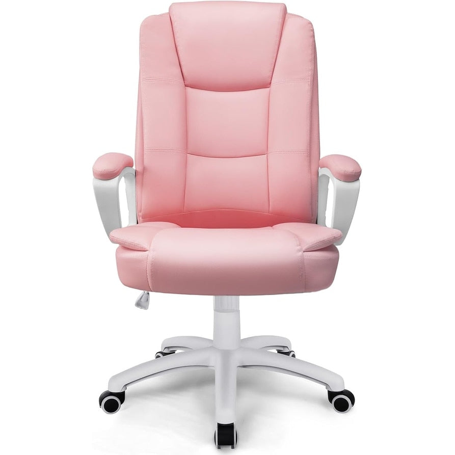 Fauteuil de bureau Bossin pour grandes tailles, dossier haut, fauteuil de direction ergonomique réglable en cuir, capacité 181 kg (400 lbs)