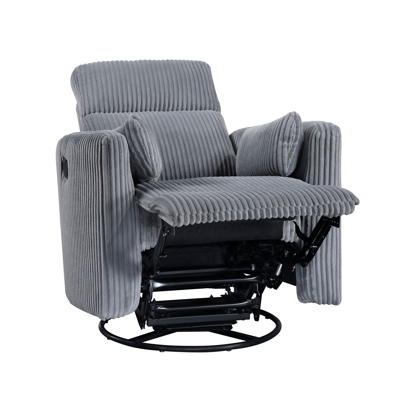 Fauteuil inclinable manuel pivotant en velours côtelé Braidy