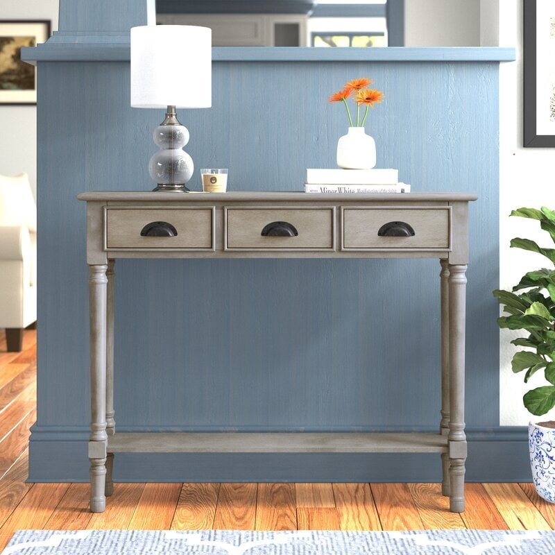 Console de couloir Burlington Wood à 3 tiroirs