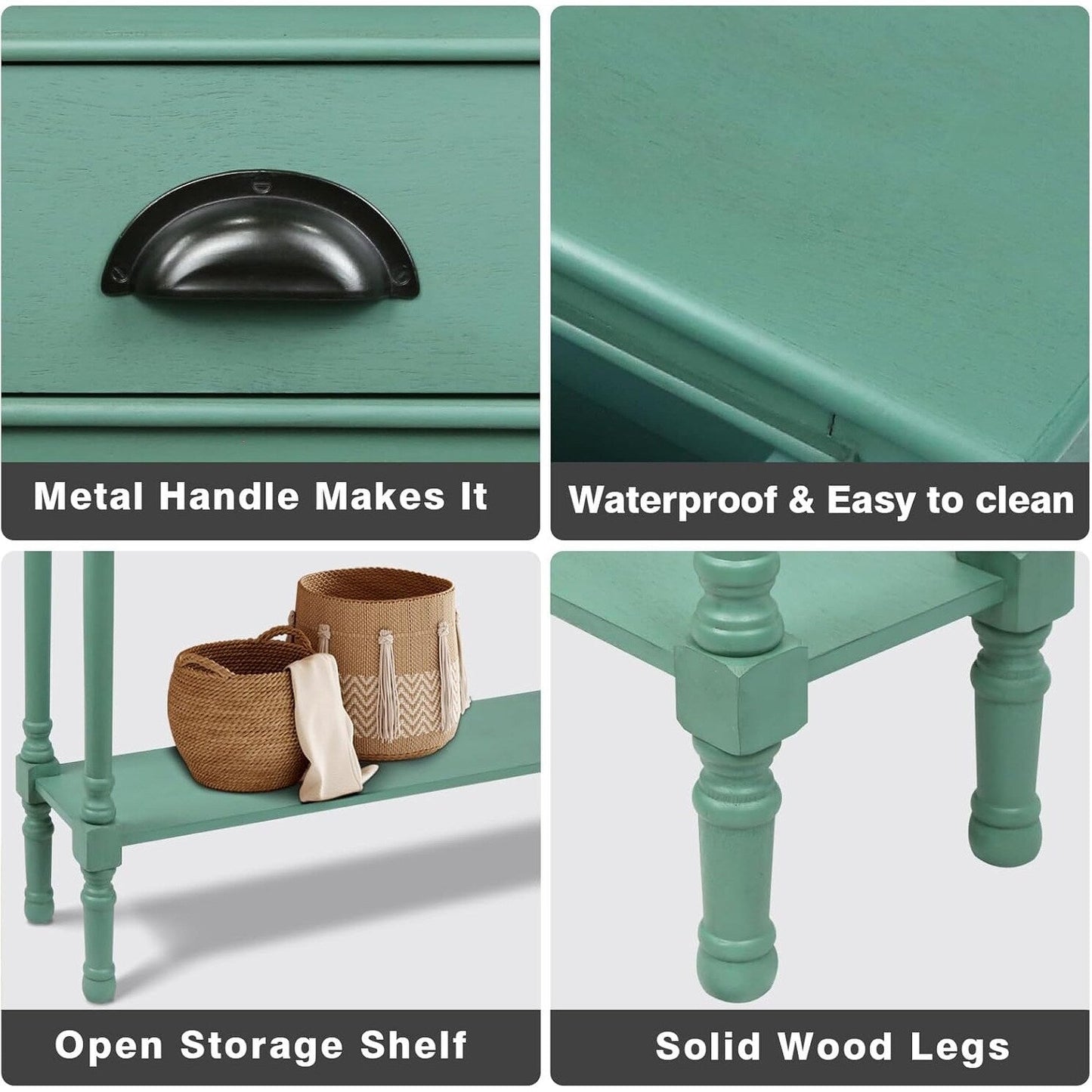 Console de couloir Burlington Wood à 3 tiroirs