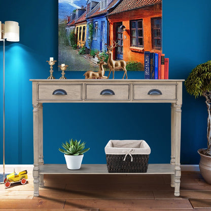 Console de couloir Burlington Wood à 3 tiroirs