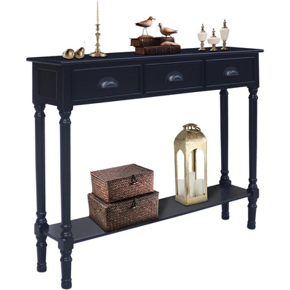 Console de couloir Burlington Wood à 3 tiroirs