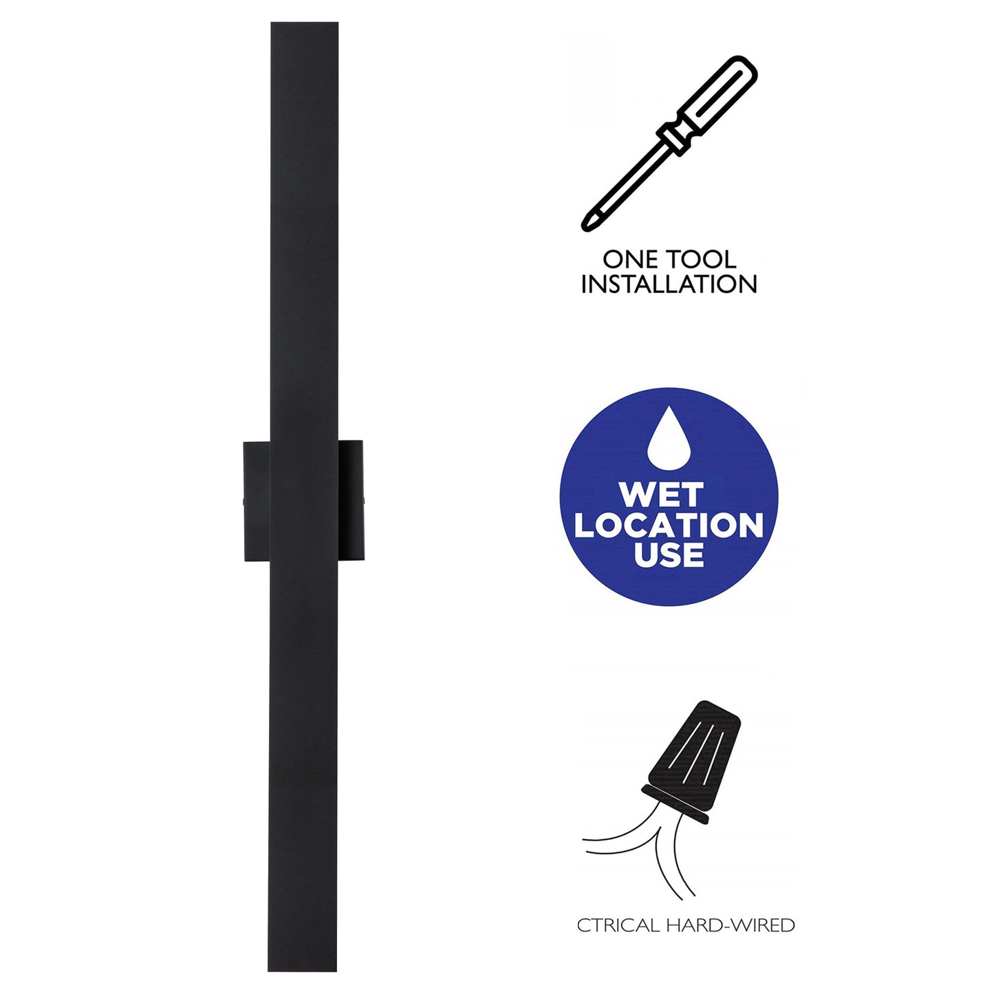 Applique murale extérieure LED en aluminium noir mat à 2 lumières C Cattleya