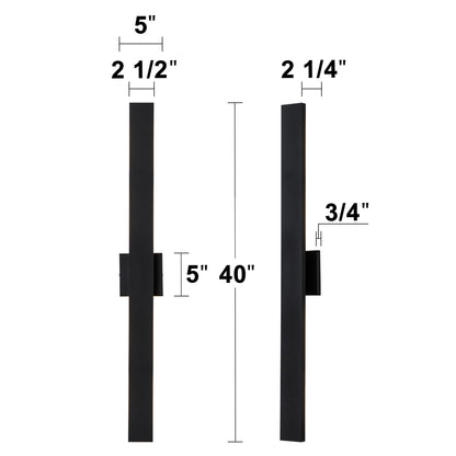 Applique murale extérieure LED en aluminium noir mat à 2 lumières C Cattleya
