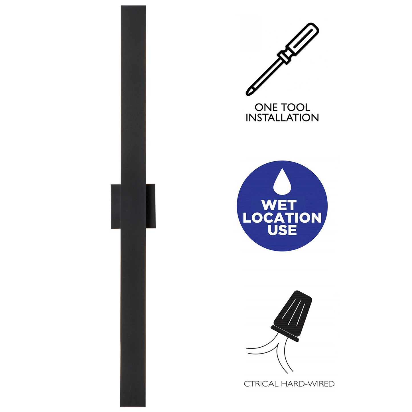 Applique murale extérieure LED en aluminium noir mat à 2 lumières C Cattleya