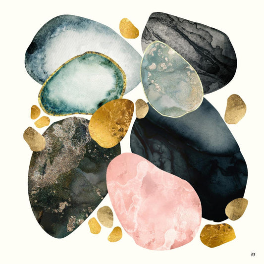 Œuvre d'art murale géante « Pebble Abstract » 54 x 54