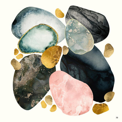 Œuvre d'art murale géante « Pebble Abstract » 72 x 72