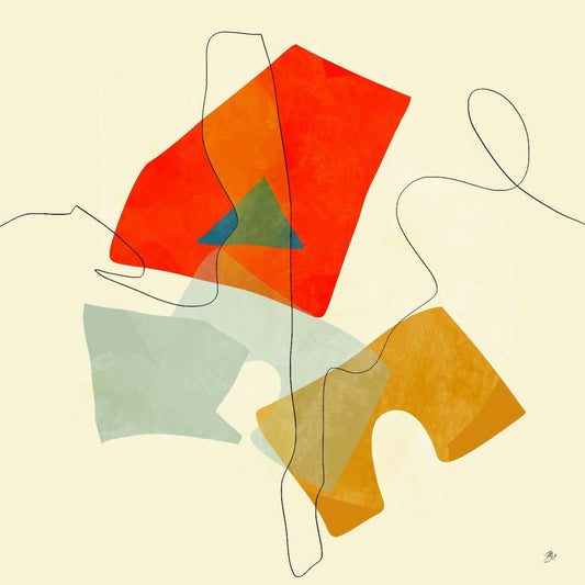 Œuvre d'art murale géante géométrique du milieu du siècle (54 x 54 cm)