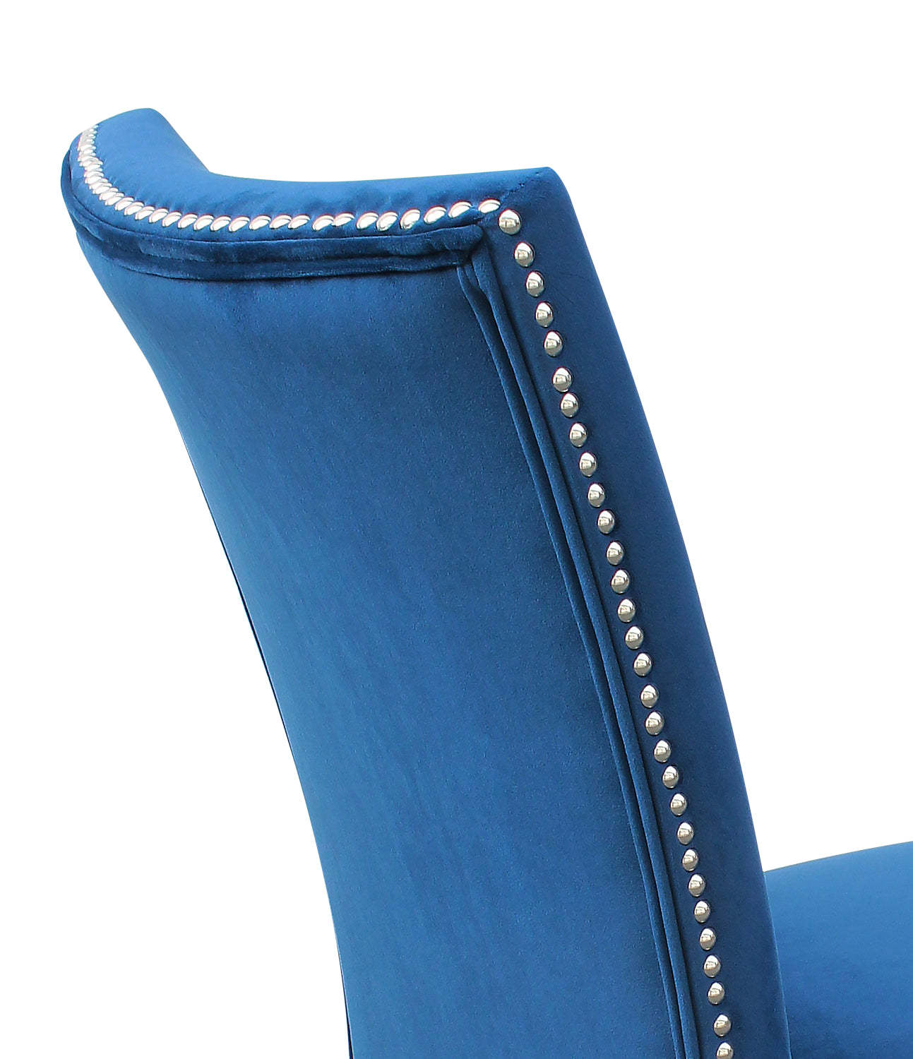 Chaise de salle à manger Cami avec tissu en velours - Bleu | Chaise de salle à manger Cami en tissu de velours - bleue