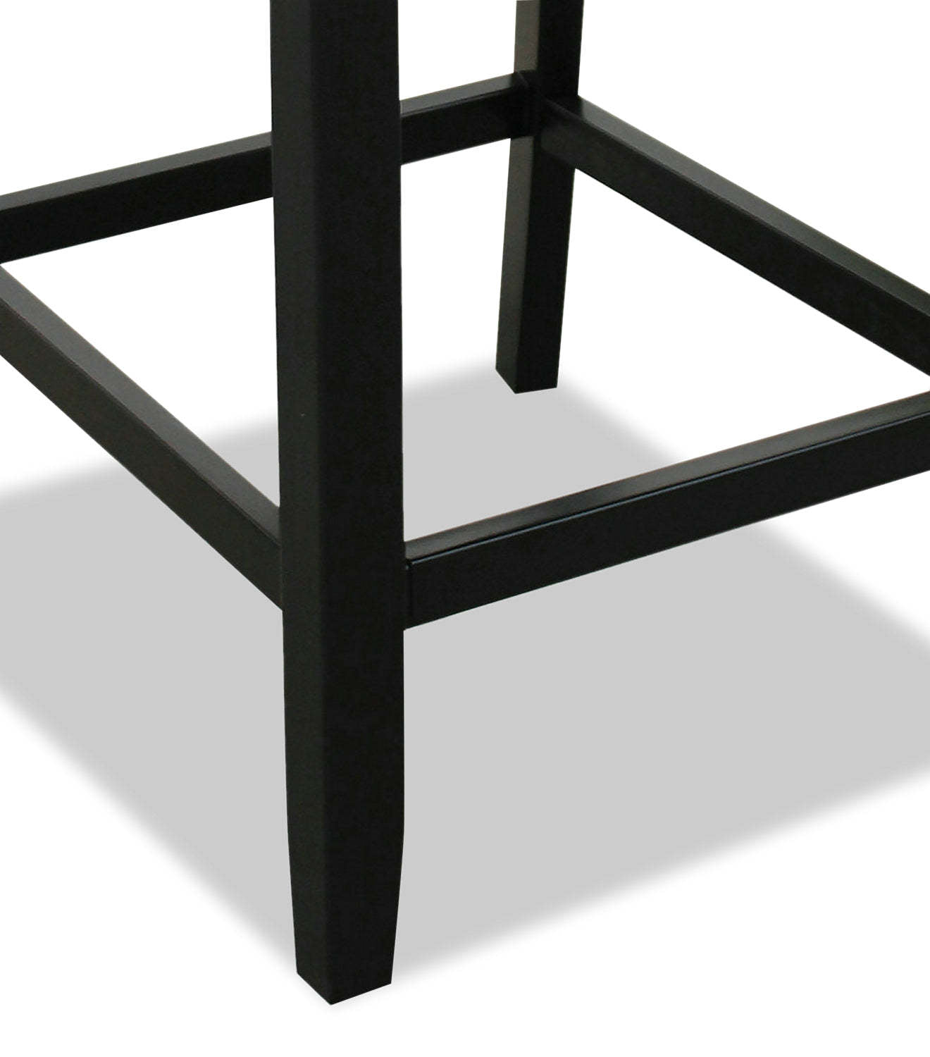 Chaise de salle à manger à hauteur de comptoir Cami avec tissu en cuir végétalien - Noir | Chaise de salle à manger Cami de hauteur comptoir en tissu en similicuir - noire