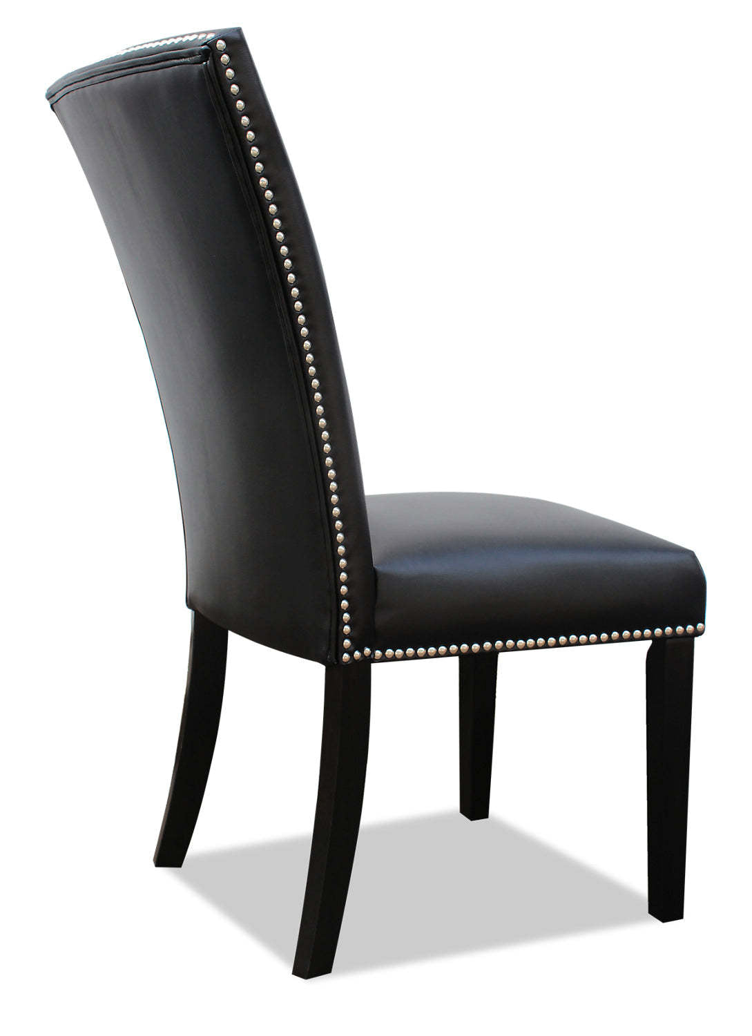 Chaise de salle à manger Cami avec tissu en cuir végétalien - Noir | Chaise de salle à manger Cami en tissu en similicuir - noire