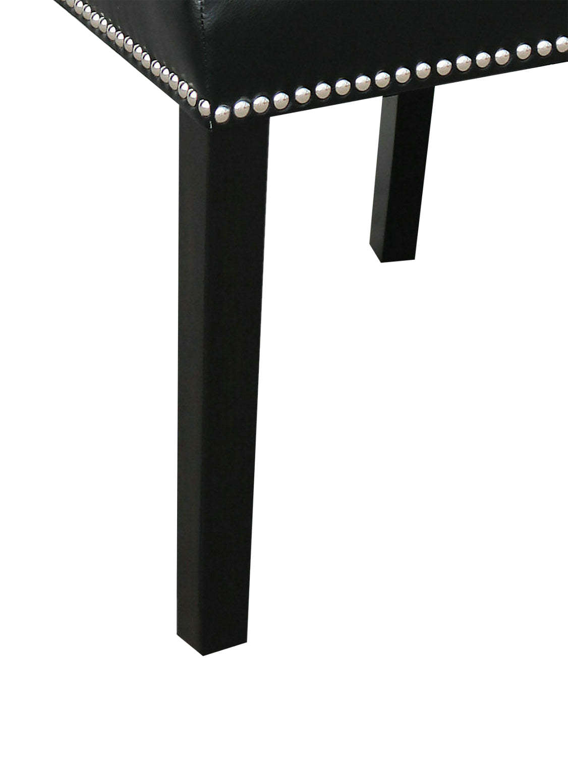 Chaise de salle à manger Cami avec tissu en cuir végétalien - Noir | Chaise de salle à manger Cami en tissu en similicuir - noire