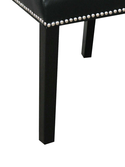 Chaise de salle à manger Cami avec tissu en cuir végétalien - Noir | Chaise de salle à manger Cami en tissu en similicuir - noire