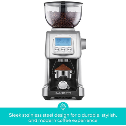 Moulin à café électrique CASABREWS Tornado à meules coniques argentées - Non disponible