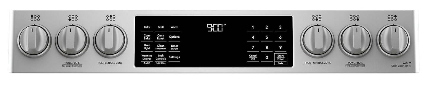 Cuisinière intelligente hybride Café de 7 pi³ avec convection européenne véritable et grilles autonettoyantes - Acier inoxydable … | Cafe 7 Cu. Ft. Smart Dual Fuel Range with True European Convection and Self Clean Racks - Stainless …