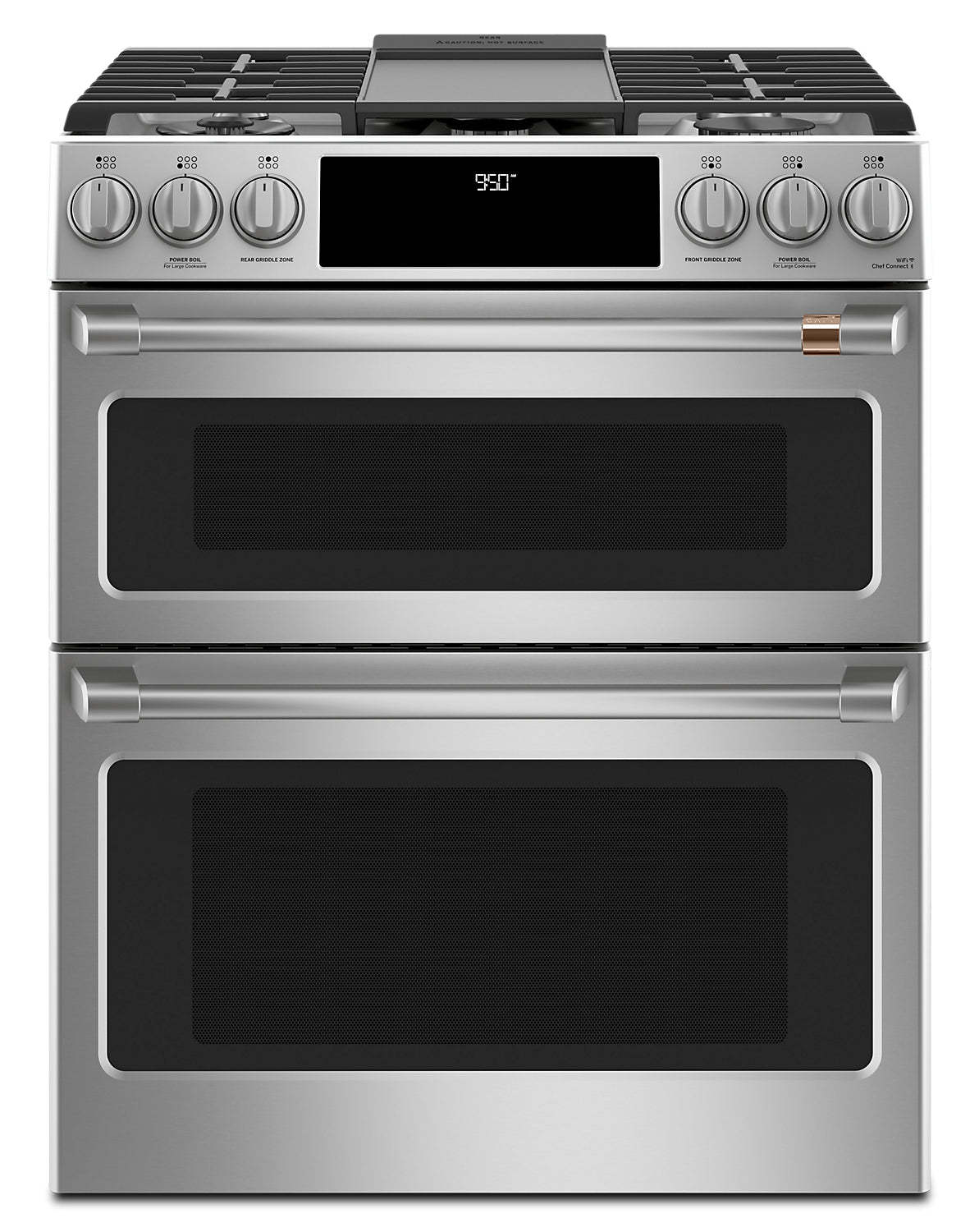 Cuisinière intelligente hybride Café de 7 pi³ avec convection européenne véritable et grilles autonettoyantes - Acier inoxydable … | Cafe 7 Cu. Ft. Smart Dual Fuel Range with True European Convection and Self Clean Racks - Stainless …