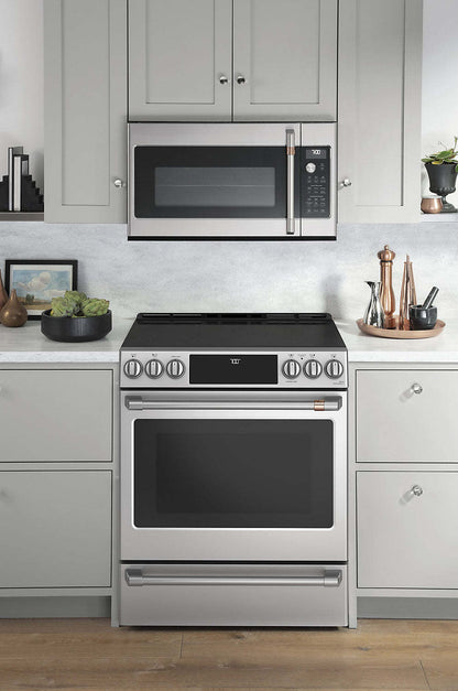 Cuisinière électrique intelligente Café de 5,7 pi³ avec convection européenne véritable et grilles autonettoyantes - Acier inoxydable…