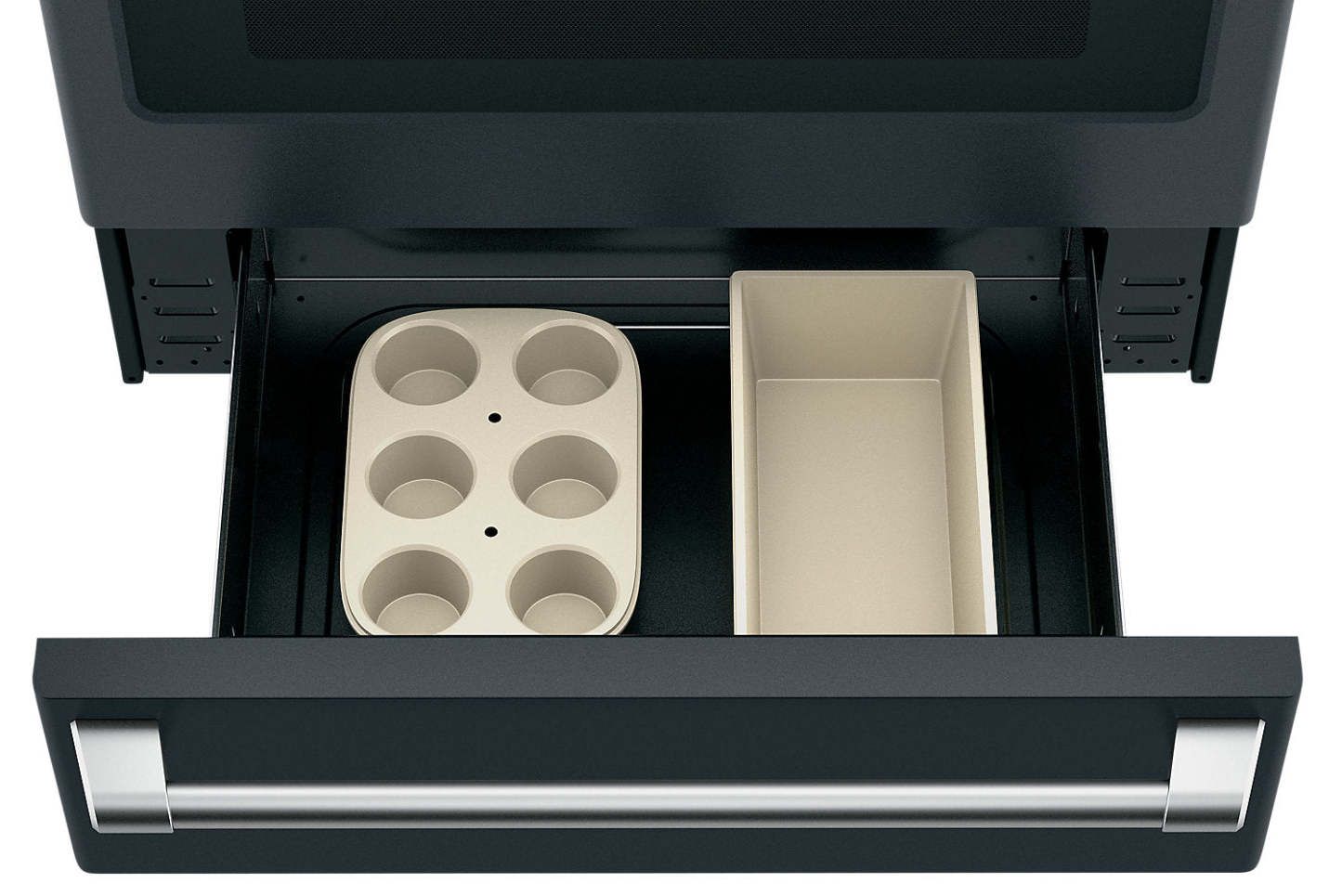 Cuisinière intelligente à gaz Café de 5,6 pi³ avec convection européenne véritable et grilles autone… - Noir mat - …