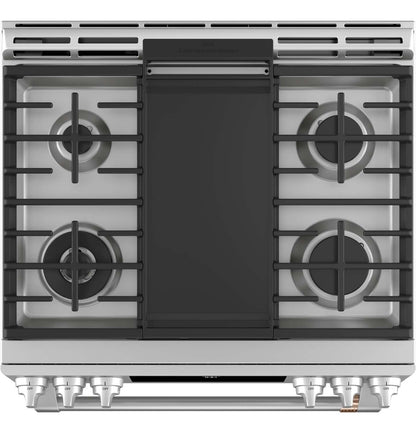 Cuisinière intelligente à gaz Café de 5,6 pi³ avec convection européenne véritable et grilles autone…