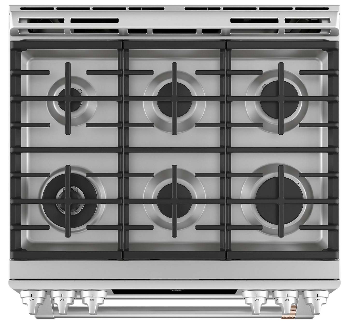 Cuisinière intelligente à gaz Café de 6,7 pi³ avec convection européenne véritable et grilles autone… | Cafe 6.7 Cu. Ft. Smart Gas Range with True European Convection and Self Clean Racks - Stainless Stee…
