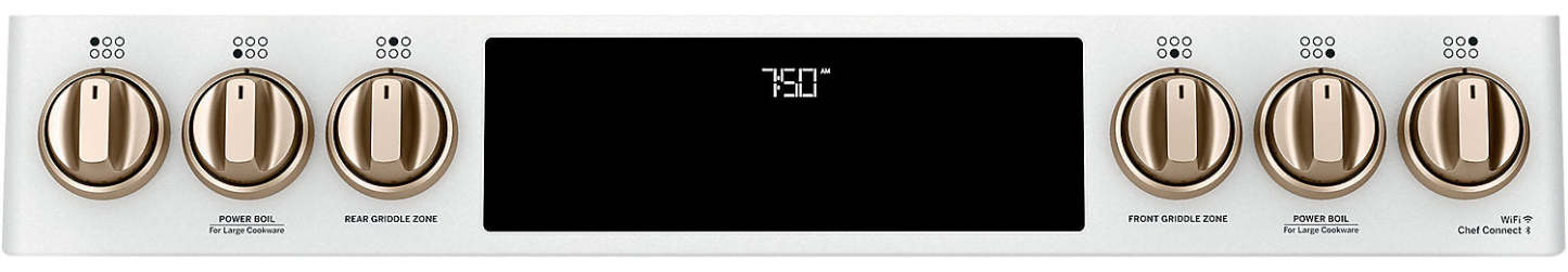 Cuisinière intelligente à gaz Café de 6,7 pi³ avec convection européenne véritable et grilles autone…