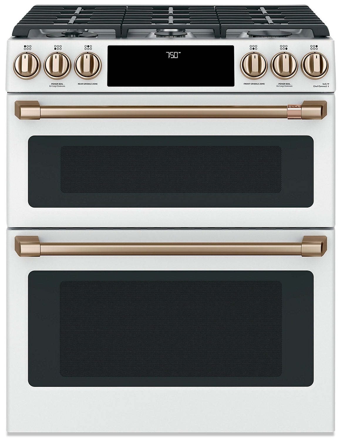 Cuisinière intelligente à gaz Café de 6,7 pi³ avec convection européenne véritable et grilles autone…