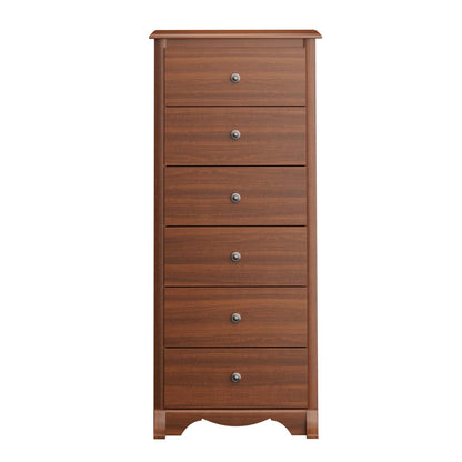 Commode haute 6 tiroirs Monterey - Cerisier|Commode verticale haute Monterey à 6 tiroirs - cerisier