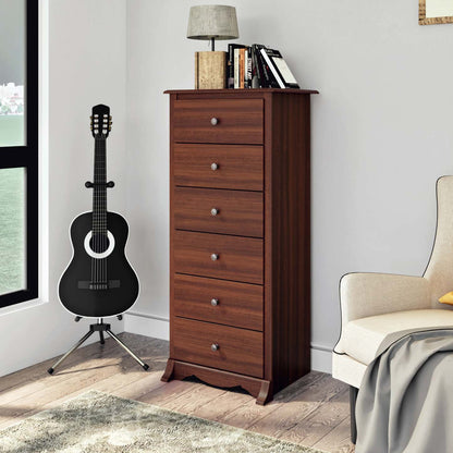 Commode haute 6 tiroirs Monterey - Cerisier|Commode verticale haute Monterey à 6 tiroirs - cerisier