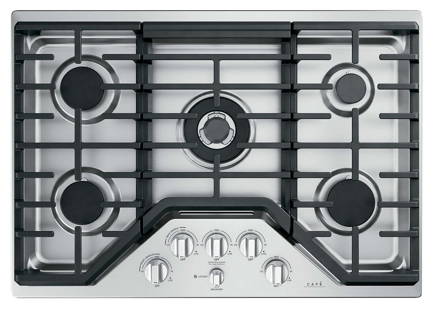 Cafe 30 5-Element Gas Cooktop - Stainless - CGP95302MS1 | Cuisinière à gaz Café de 30 po à 5 éléments - acier inoxydable - CGP95302MS1