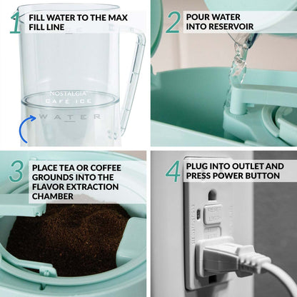 Nostalgia Café Ice Système d'infusion de café et de thé glacé de 3 pintes - CIT3PLSAQ|Machine à thé et à café glacés Café Ice de 3 pintes de Nostalgia - CIT3PLSAQ|D64H0WG6