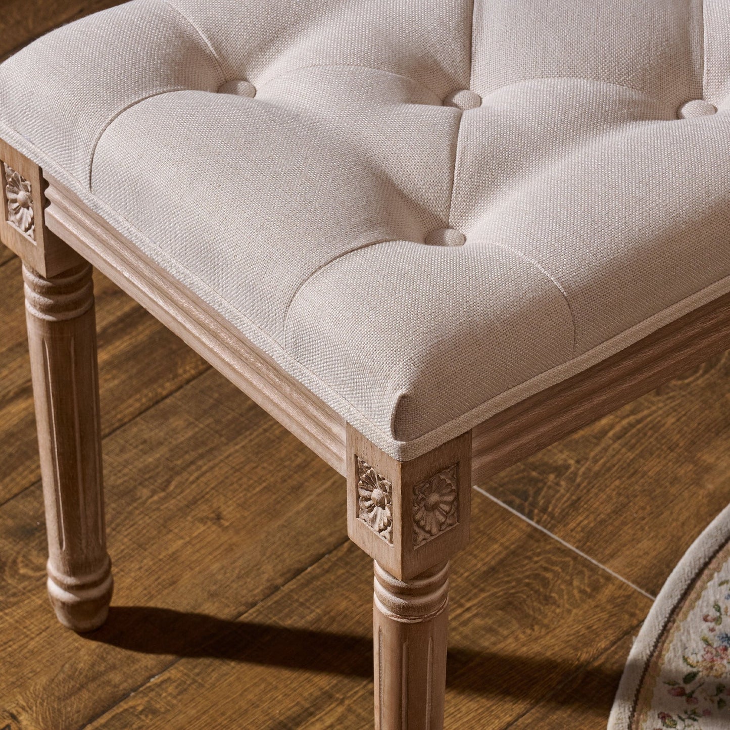 Tabouret de coiffeuse et repose-pieds rembourrés style vintage français CO-Z