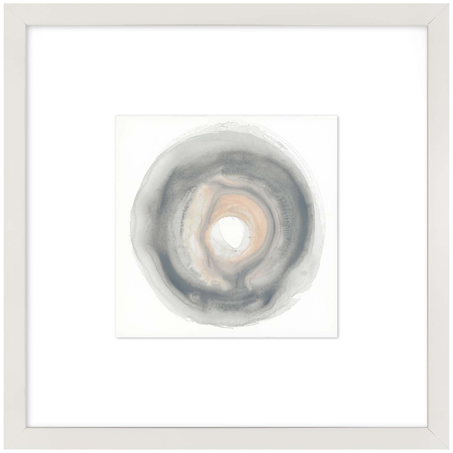 Œuvre d’art encadrée et surélevée sous verre « Sea Shell I » avec passe-partout - 24 po x 24 po