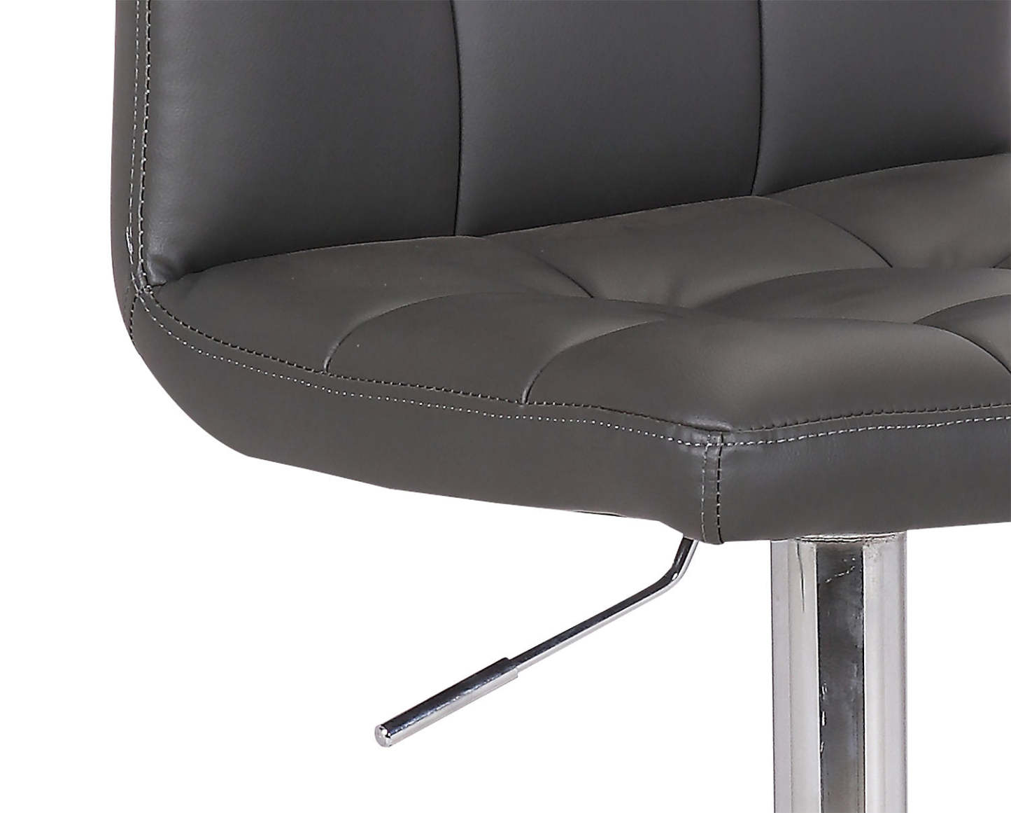 Tabouret de bar Cruz avec siège pivotant et réglable, tissu en cuir végétalien, métal - Gris | Tabouret de bar Cruz en tissu de cuir végétalien et en métal avec siège pivotant et réglable - gris