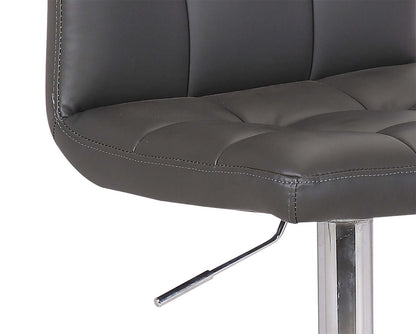 Tabouret de bar Cruz avec siège pivotant et réglable, tissu en cuir végétalien, métal - Gris | Tabouret de bar Cruz en tissu de cuir végétalien et en métal avec siège pivotant et réglable - gris