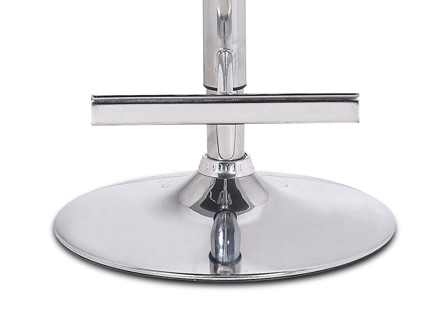 Tabouret de bar Cruz avec siège pivotant et réglable, tissu en cuir végétalien, métal - Blanc | Tabouret de bar Cruz en tissu de cuir végétalien et en métal avec siège pivotant et réglable - blanc