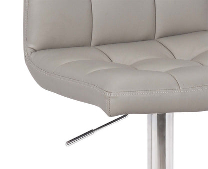 Tabouret de bar Cruz avec siège pivotant et réglable, tissu en cuir végétalien, métal - Taupe | Tabouret de bar Cruz en tissu de cuir végétalien et en métal avec siège pivotant et réglable - taupe