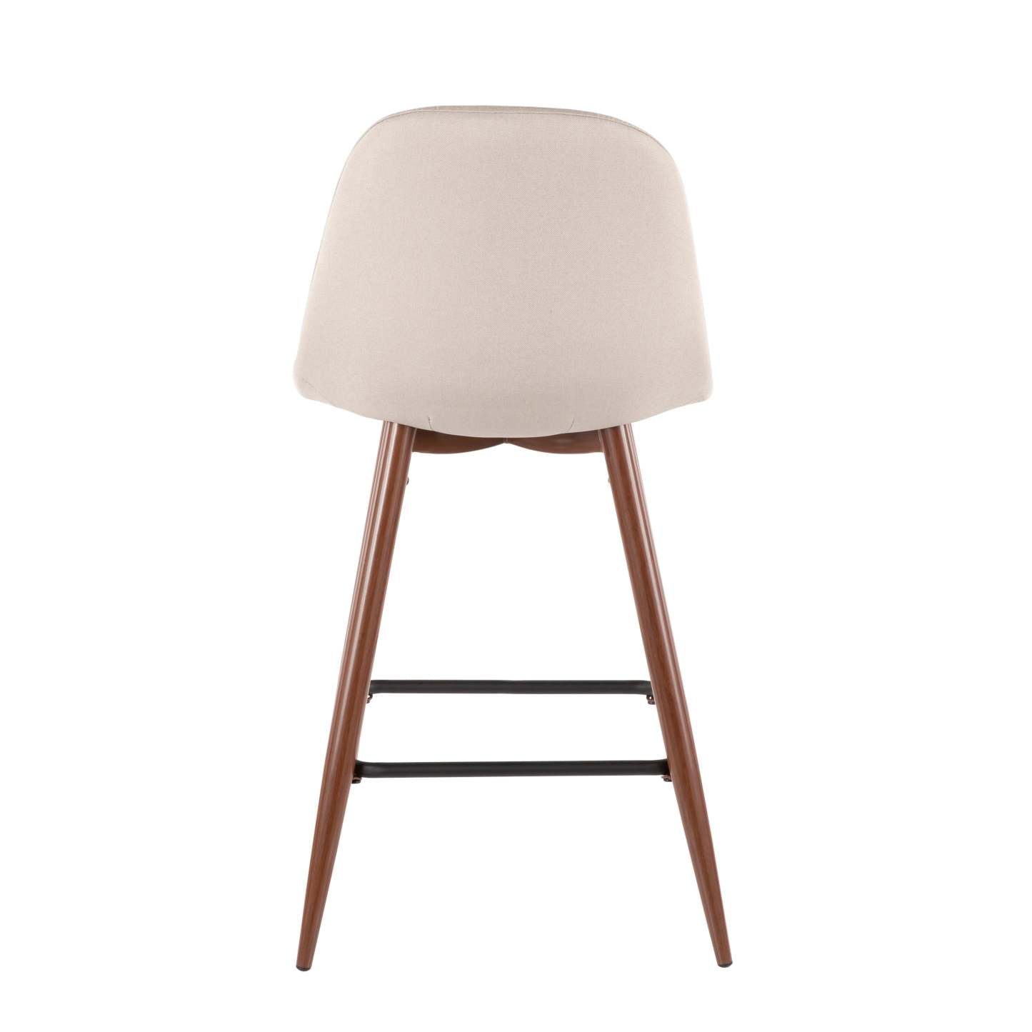 LumiSource Pebble Beige Fabric Mid-Century Modern Counter-Height Stool - Set of 2|Tabouret moderne du milieu du 20e siècle Pebble de hauteur comptoir en tissu beige - ensemble de 2