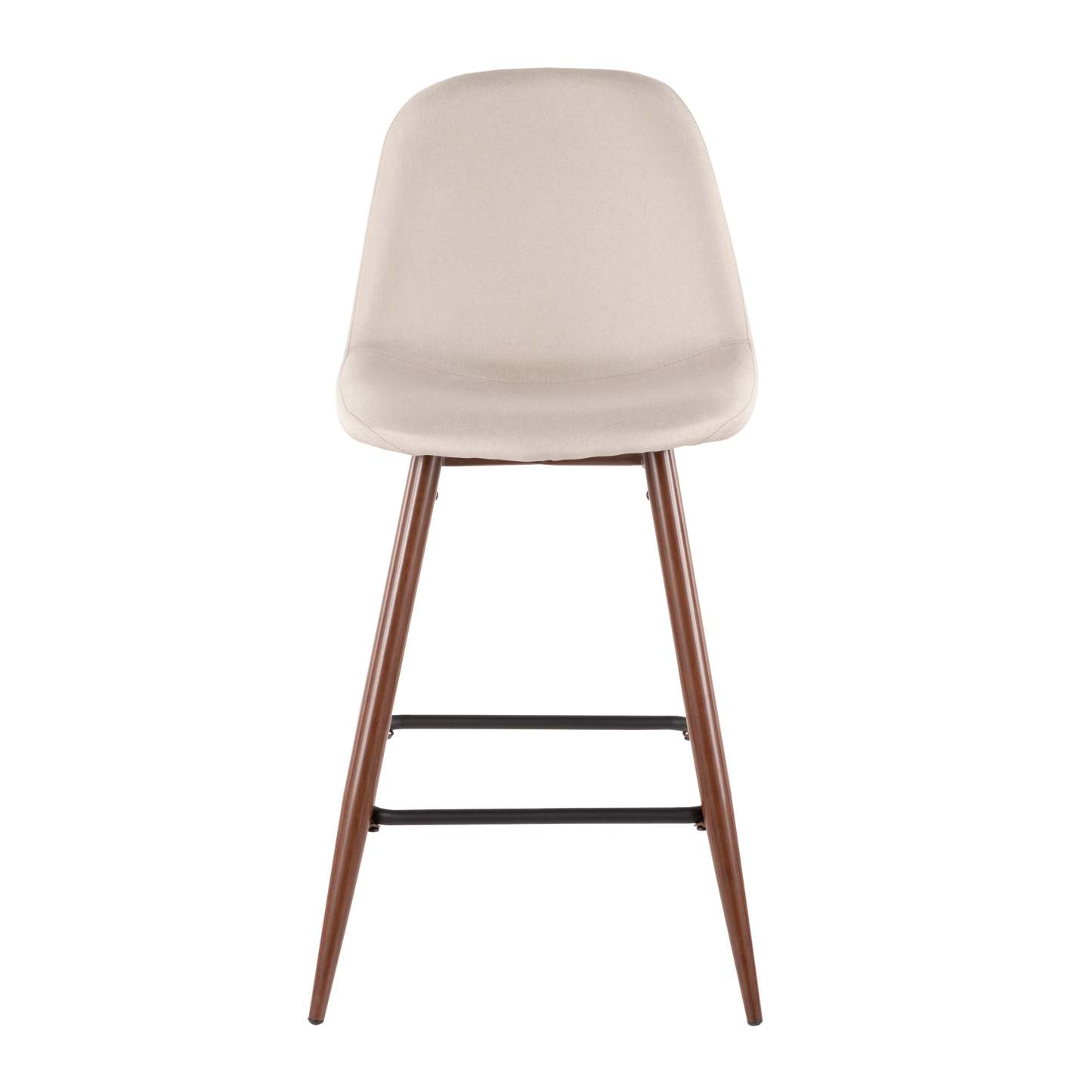 LumiSource Pebble Beige Fabric Mid-Century Modern Counter-Height Stool - Set of 2|Tabouret moderne du milieu du 20e siècle Pebble de hauteur comptoir en tissu beige - ensemble de 2